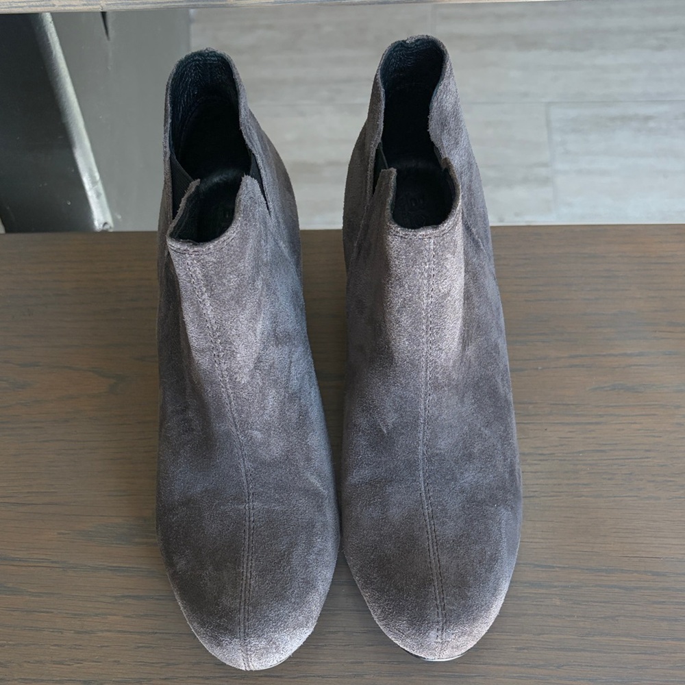 Born Gray Suede Ankle Wedge Boots